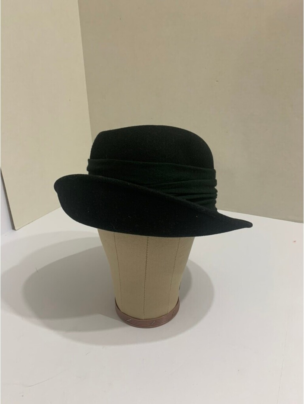 Bollman Hat Co. INA TOO Black Wool Doeskin Felt Fedora Made in USA Womens